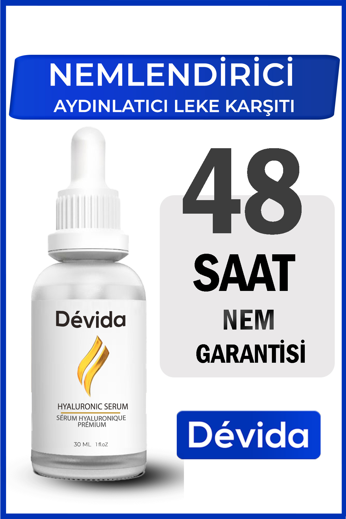 Devida Nemlendirici Aydınlatıcı Hyaluronique Premium Serum Aura Series A250