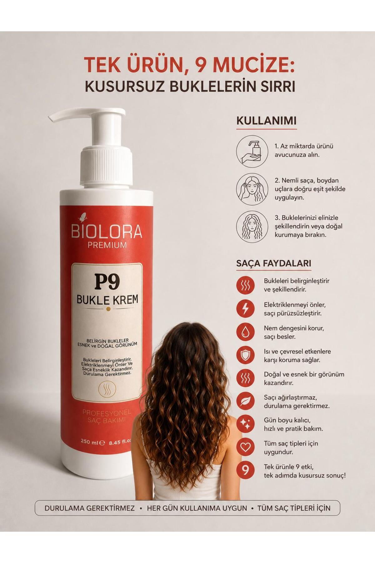 Biolora BUKLE BELİRGİNLEŞTİRİCİ SAÇ BAKIM KREMİ 250ML.
