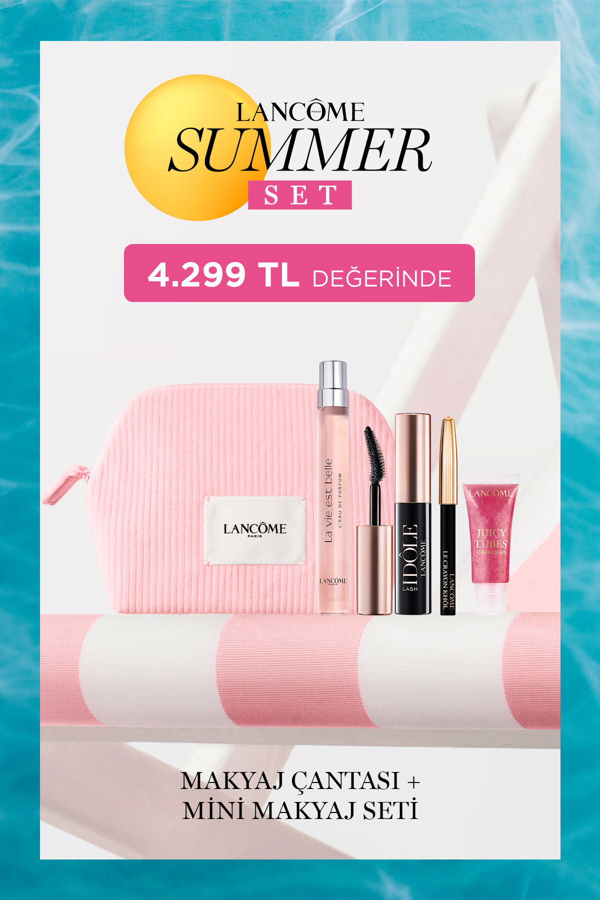 Lancome Lancôme Yaz Makyajı Tanışma Seti - Summer Edition Çanta Hediyeli 8690595236070