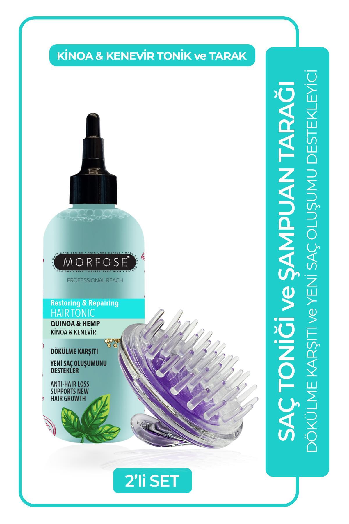 Morfose Kinoa ve Kenevir İçeren Dökülme Karşıtı Saç Toniği 300 ml + Şampuan Tarağı