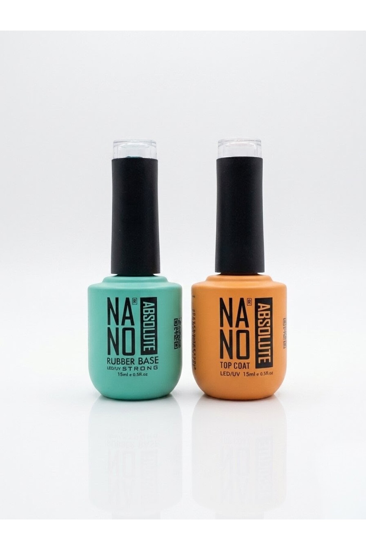 PİRAYE AKSESUAR Kalıcı Oje • Nano Top Coat 15 ml • Rubber Base 2'li Set