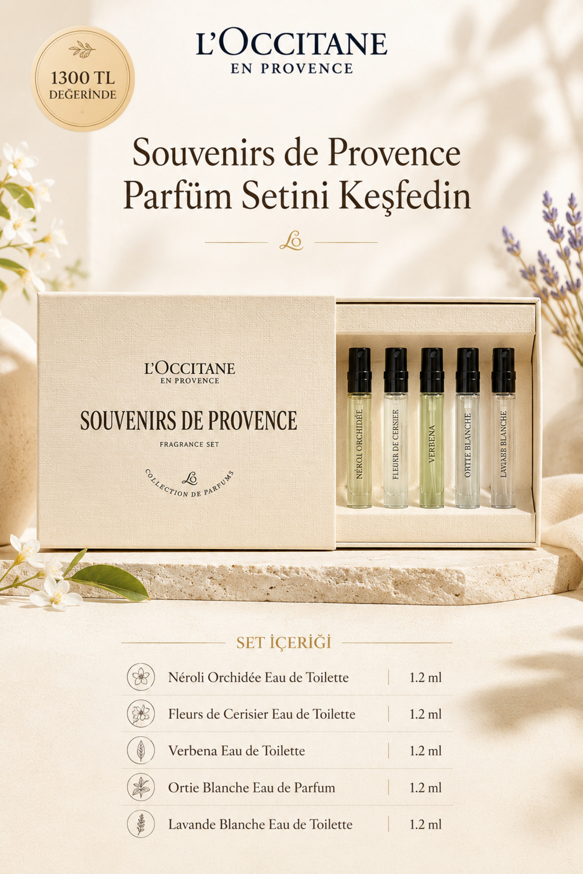 L'Occitane Parfüm Keşif Seti, 5'li, 5x1.2 ml