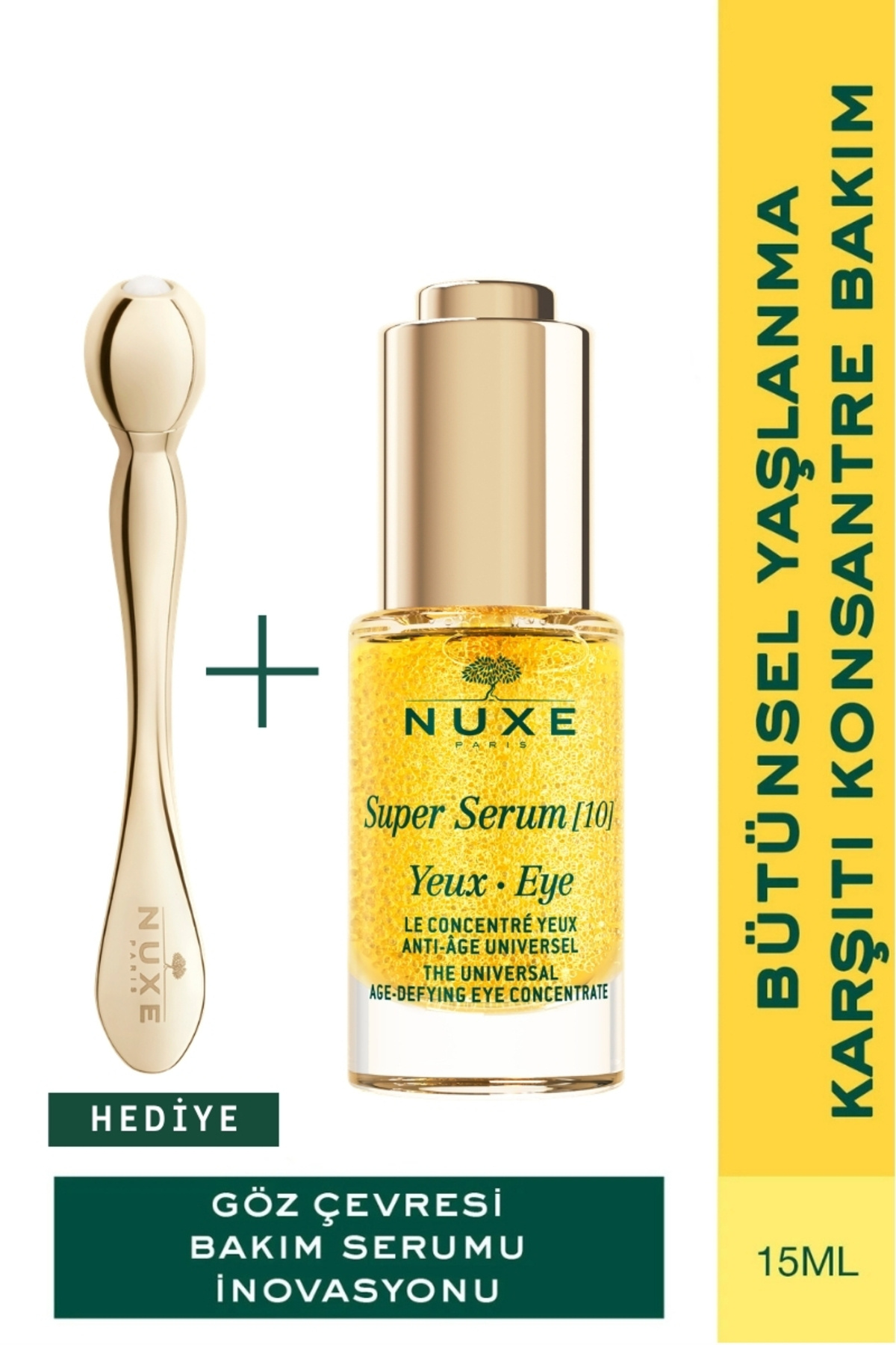 Nuxe Yaşlanma Karşıtı Göz Çevresi Super Serum 15 ml - Göz Çevresi Masaj Aleti Hediye