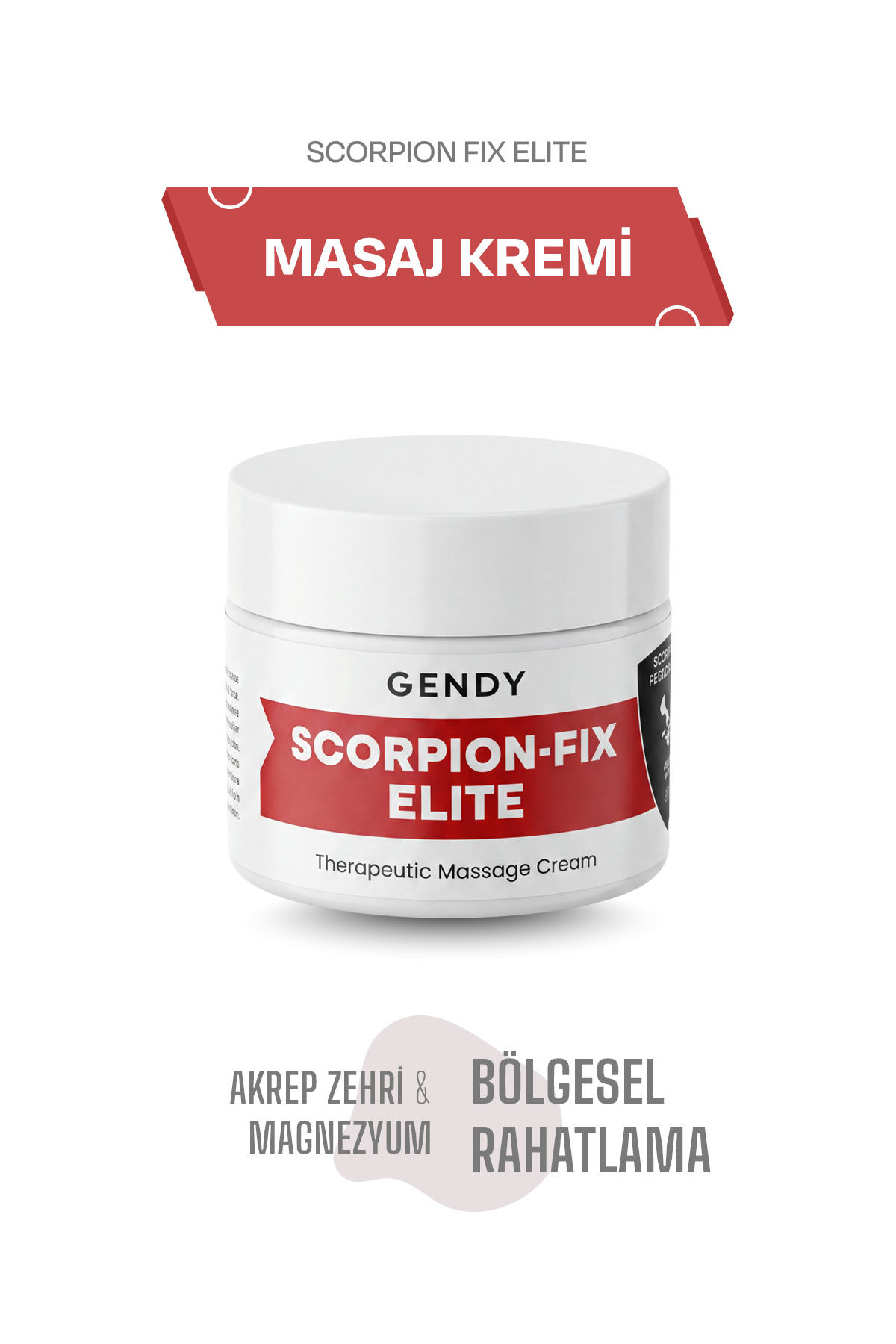GENDY Scorpion Fix Elite - Akrep Zehri & Magnezyum - Rahatlatıcı ve Ağrı Giderici Masaj Kremi