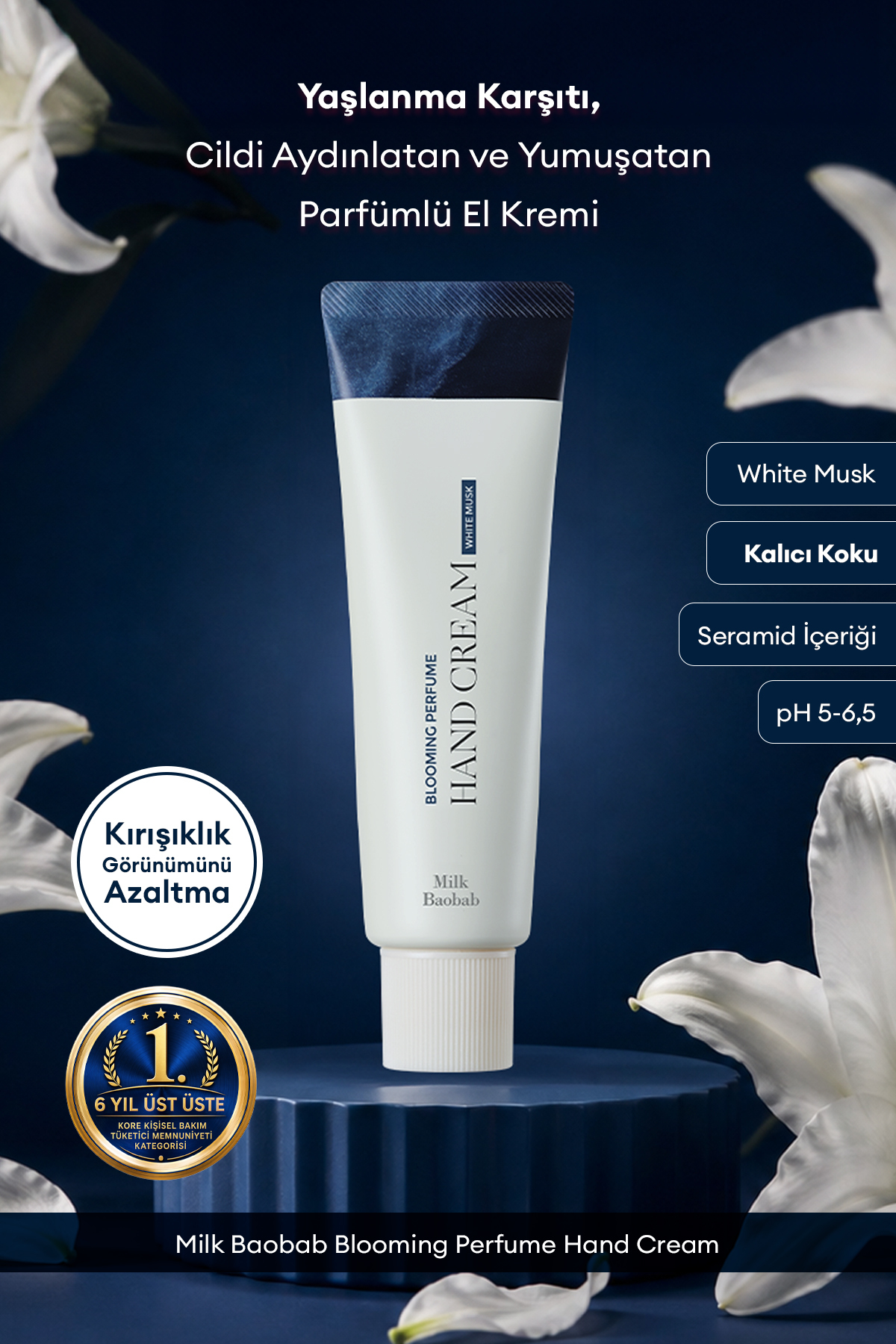 Milk Baobab Yaşlanma Karşıtı Yumuşatıcı Parfümlü El Kremi Blooming Perfume Hand Cream (White Musk)