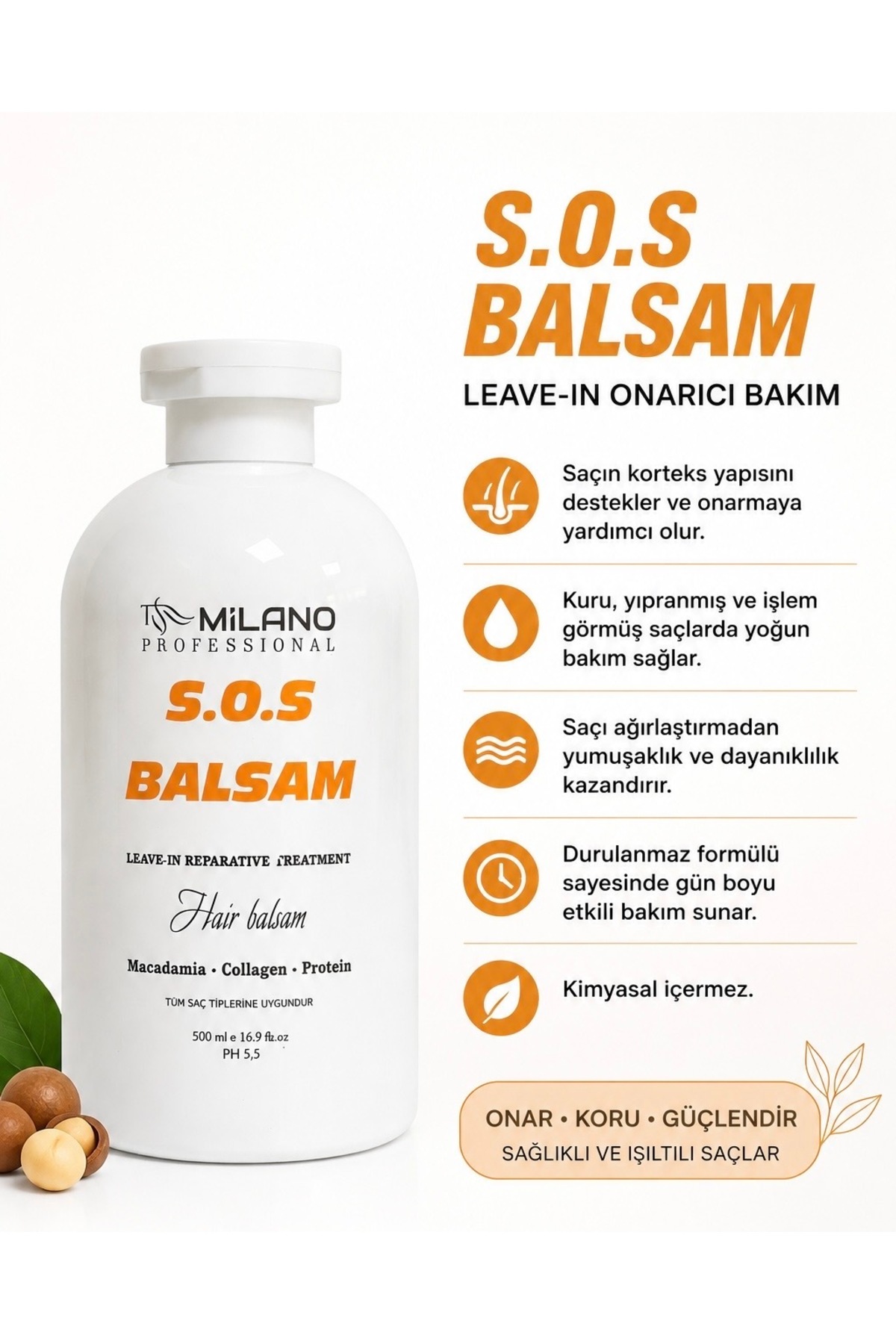 TRN MİLANO SOS SAÇ ACİL SAÇ BAKIM KREMİ