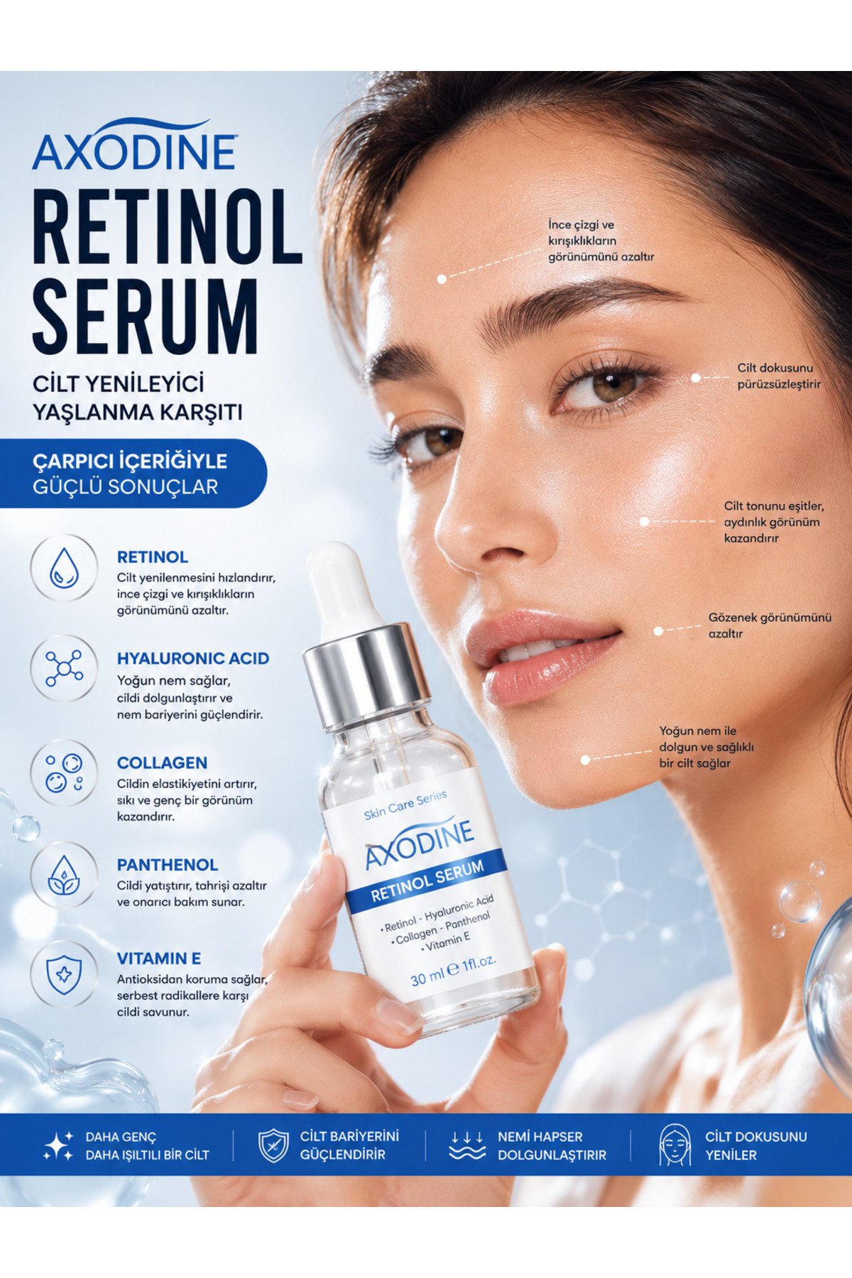axodine Retinol Cilt Yenileyici Yaşlanma Karşıtı Serum 30 ML