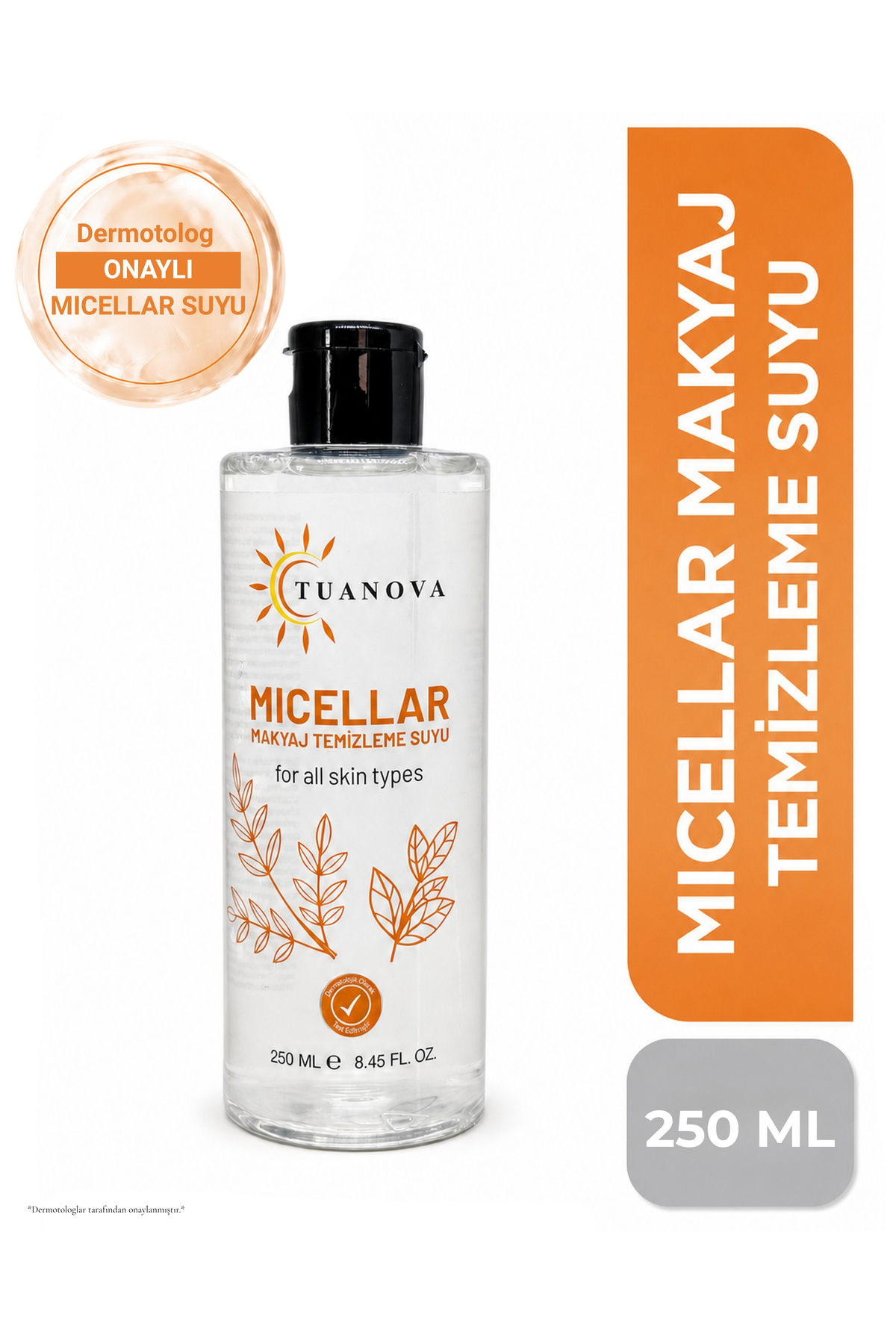 TUANOVA Dermatolog Onaylı Micellar Kusursuz Makyaj Temizleme Suyu 250 ML