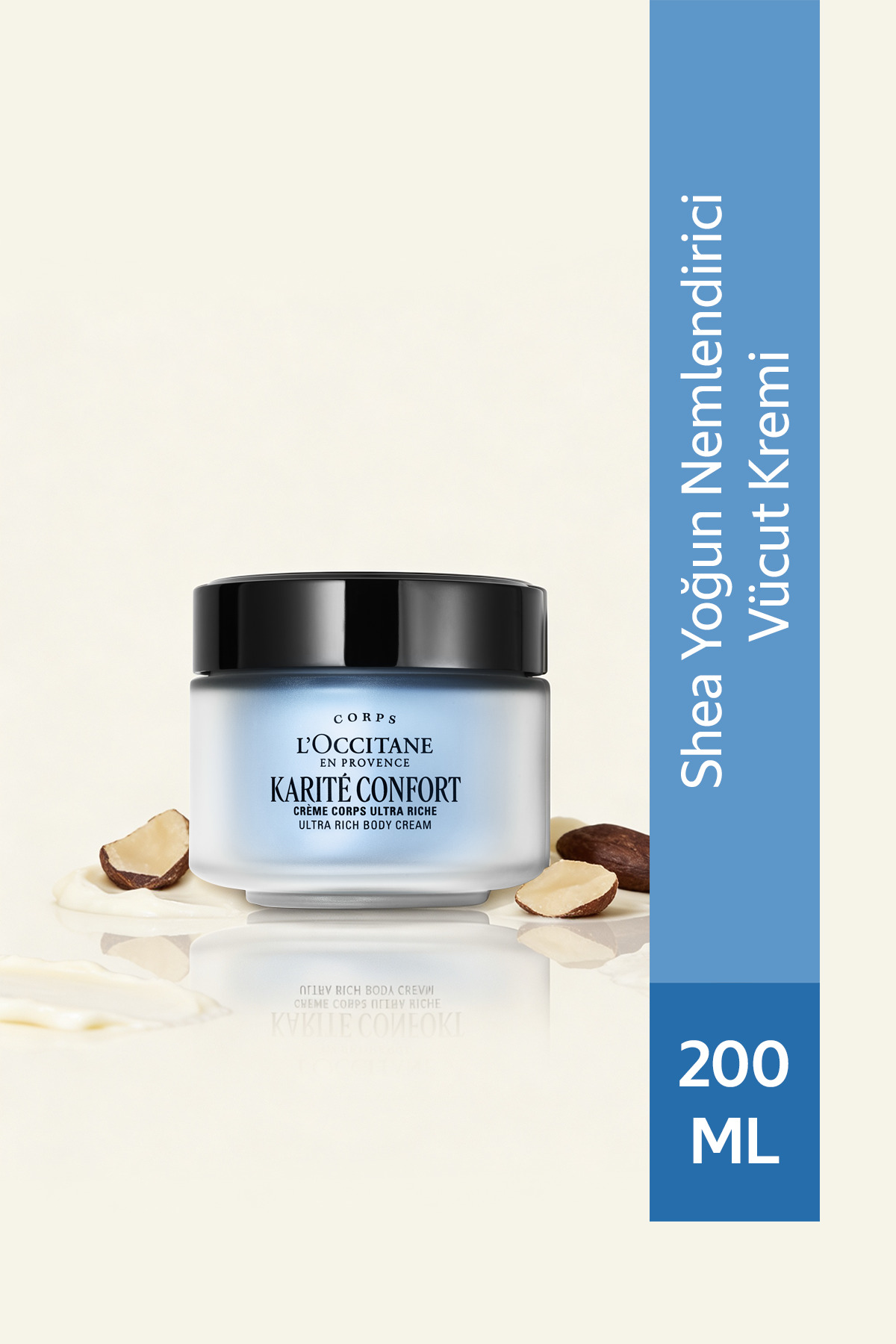 L'Occitane Shea Yoğun Nemlendirici Vücut Kremi, Kuru ve Çok Kuru Ciltler için, %25 Shea Yağı İçeren, 200 ml