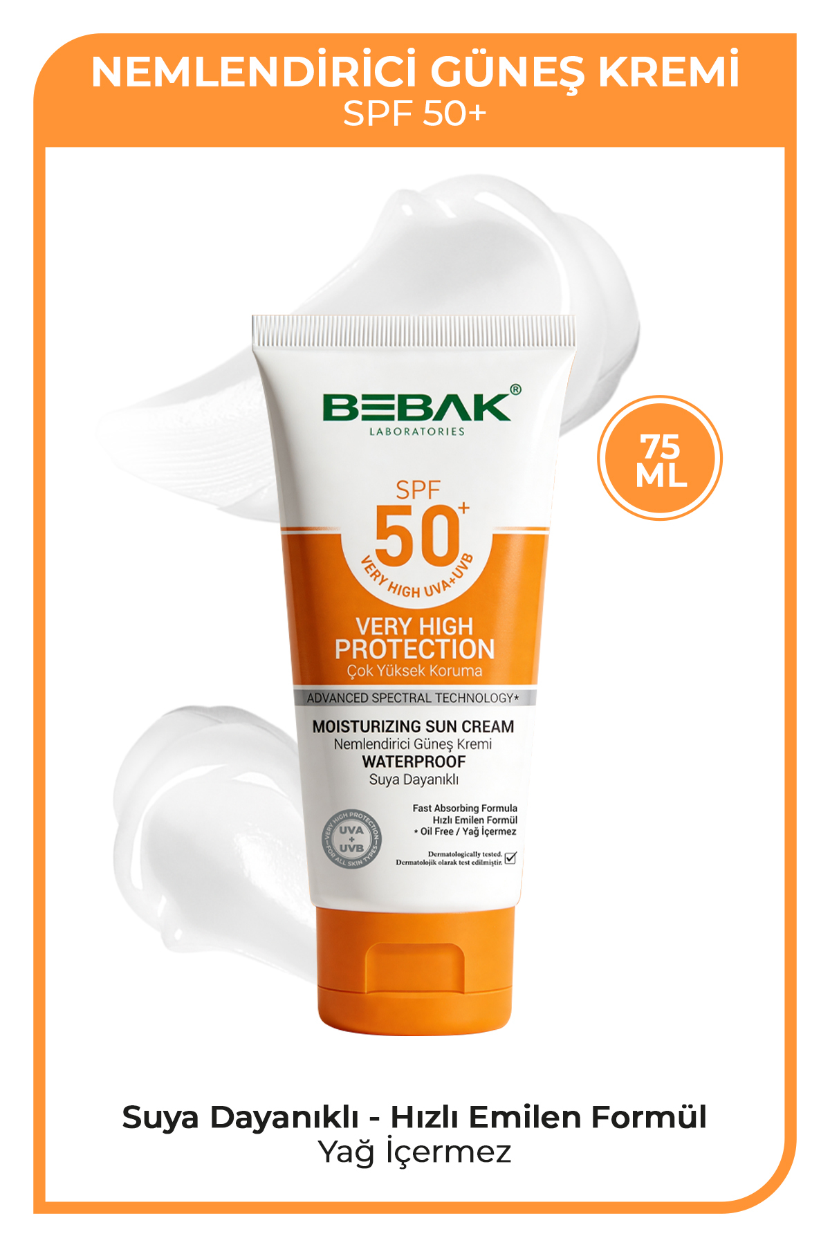 Bebak GÜNEŞ KREMİ TÜP 75 ML