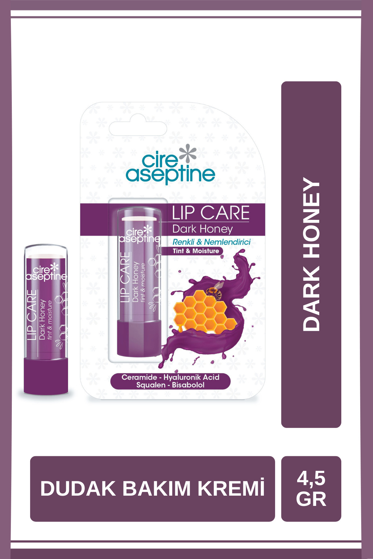 CIRE ASEPTINE Lip Care Dark Honey Renkli Dudak Bakım Kremi 4,5 G