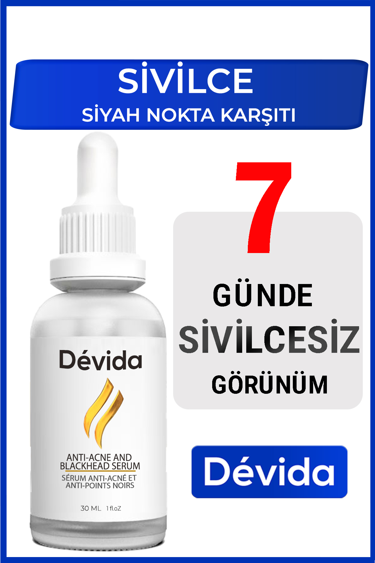 Devida Sivilce Karşıtı Siyah Nokta,Akne Giderici Sérum Elixir Series A260