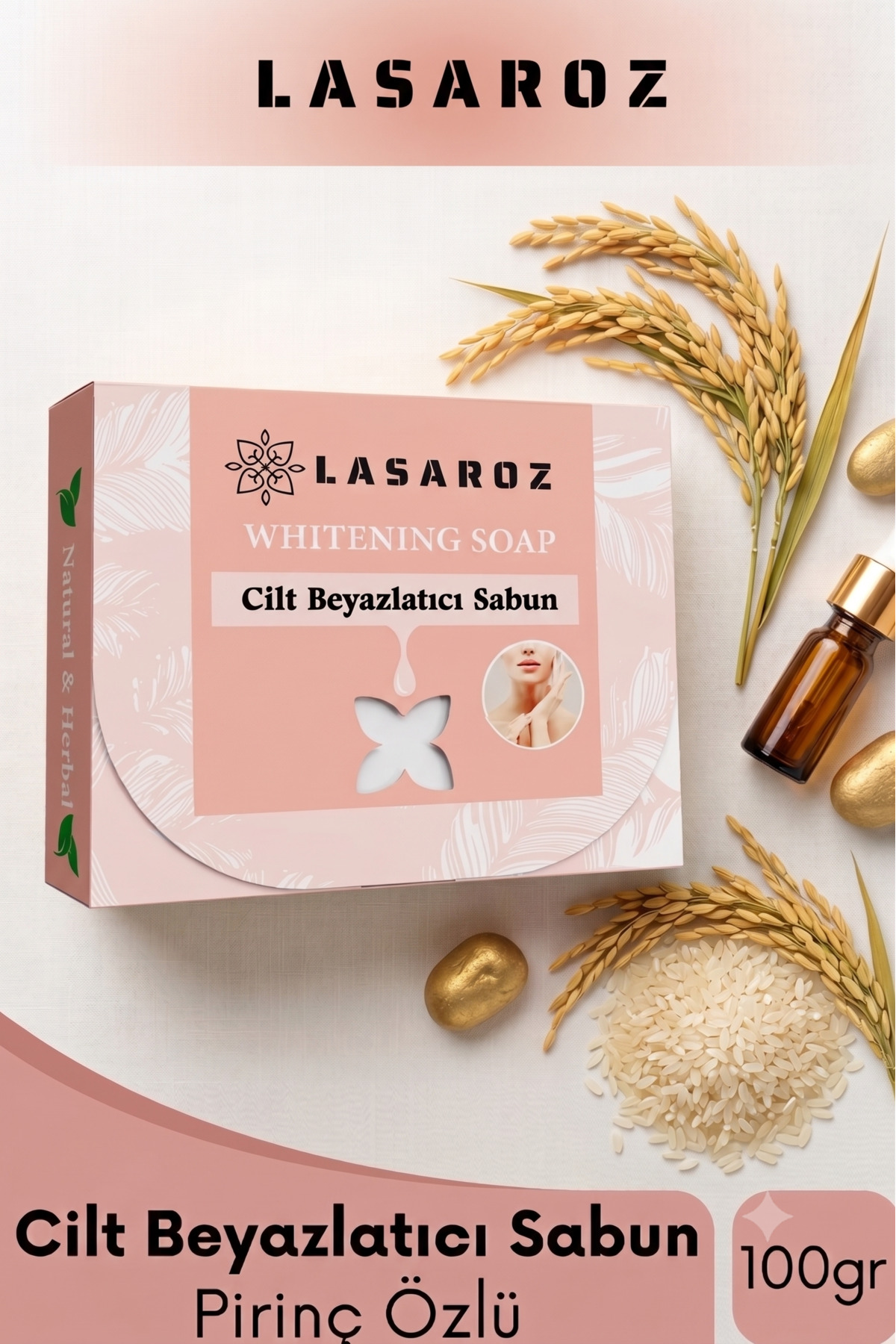 lasaroz Cilt Beyazlatıcı Doğal Bitkisel Pirinç Sabunu 100 gr