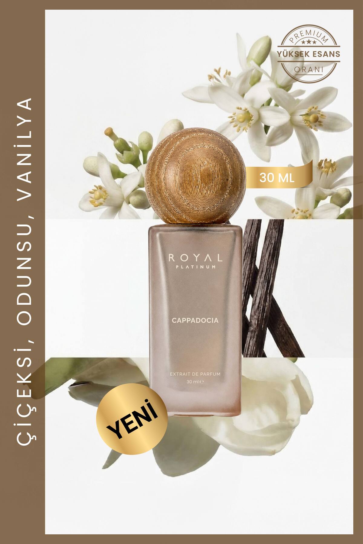 Royal Platinum Cappadocia 30 Ml Unisex Niche Parfüm Sümbülteber Vanilya kremsi Yumuşak