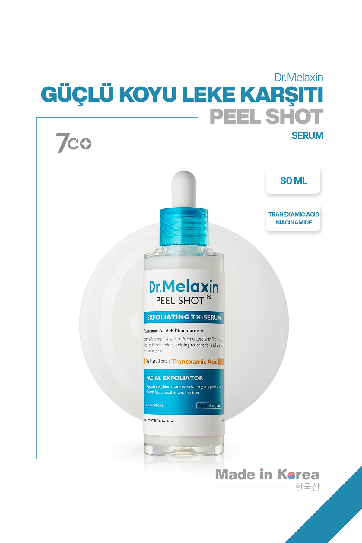 Dr.Melaxin Leke Karşıtı | Aydınlatıcı | Traneksamik Asit İçeren | TX Peeling Cilt Tonu Eşitleyici Serum 80ml