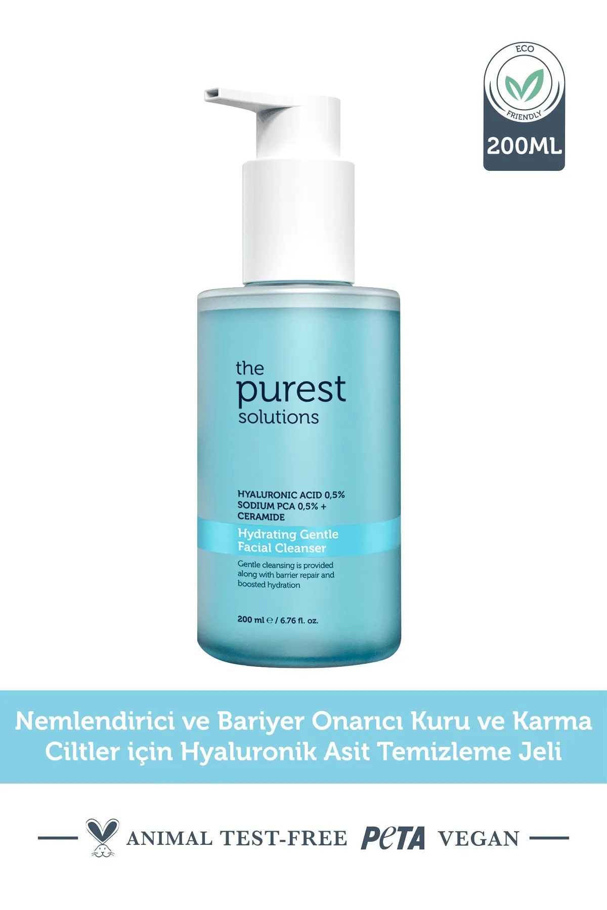 The Purest Solutions Nemlendirici Ve Bariyer Onarıcı Kuru Ve Karma Ciltler Için Hyaluronik Asit Temizleme Jeli 200 Ml