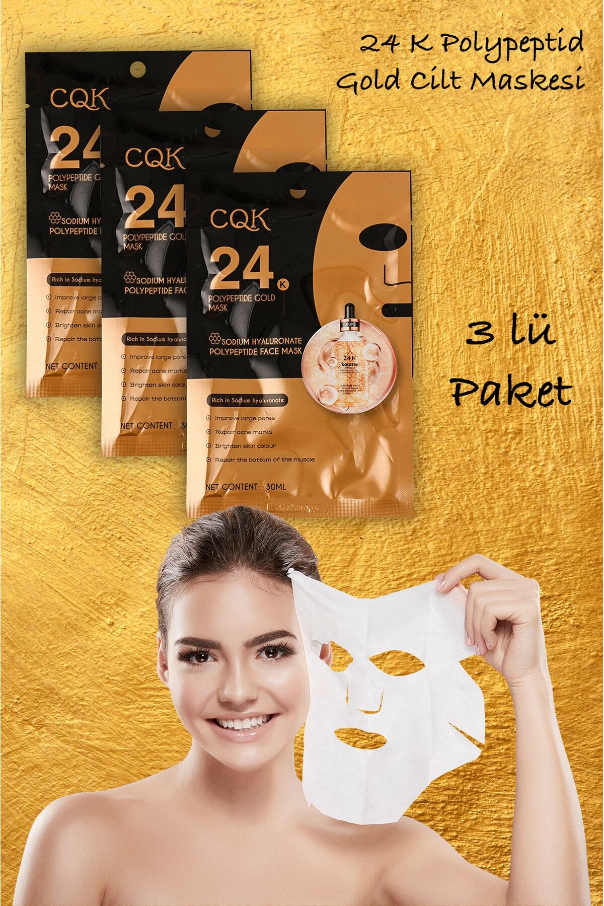 xolo 3 Adet 24K Gold Maske Sodyum Hyalüronik Asit Kolajen Çinko Gözenek Renk Onarım Yüz Maskesi