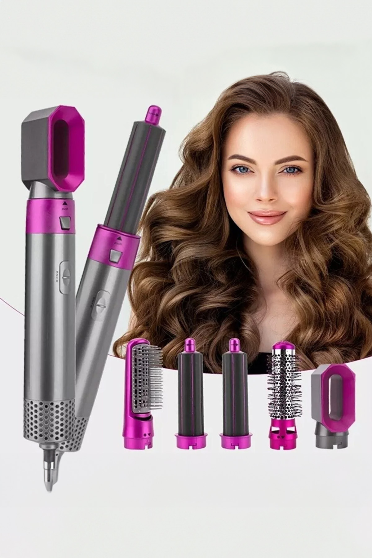 AYACO Hot Air Styler 5 in 1 Saç Düzleştirici Profesyonel Saç Şekillendirici Fırça Taraklı Kurutma Makinesi