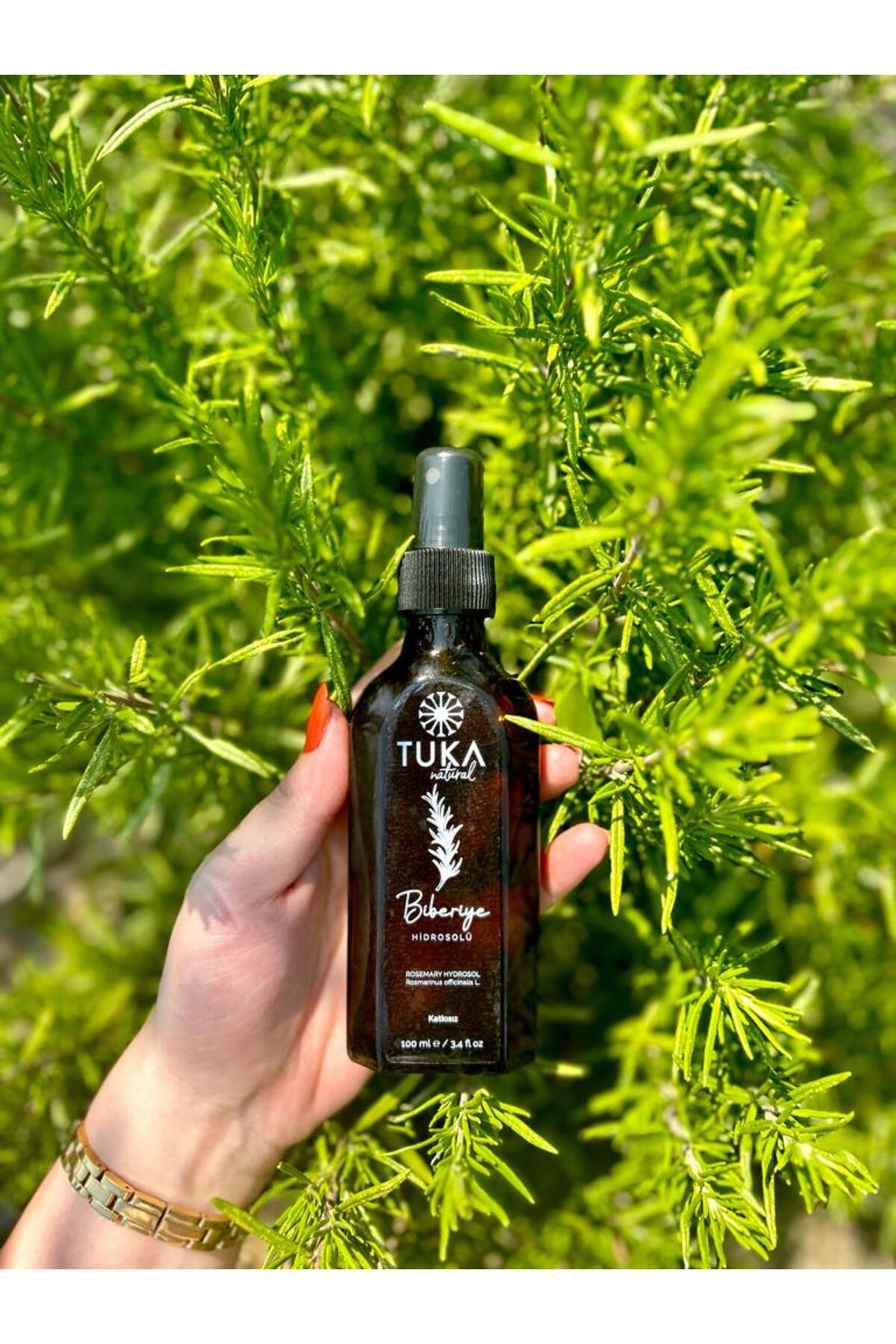 TUKA NATURAL Biberiye Hidrosolü 100 ml | Yağı Alınmamış Canlandırıcı Bitki Suyu