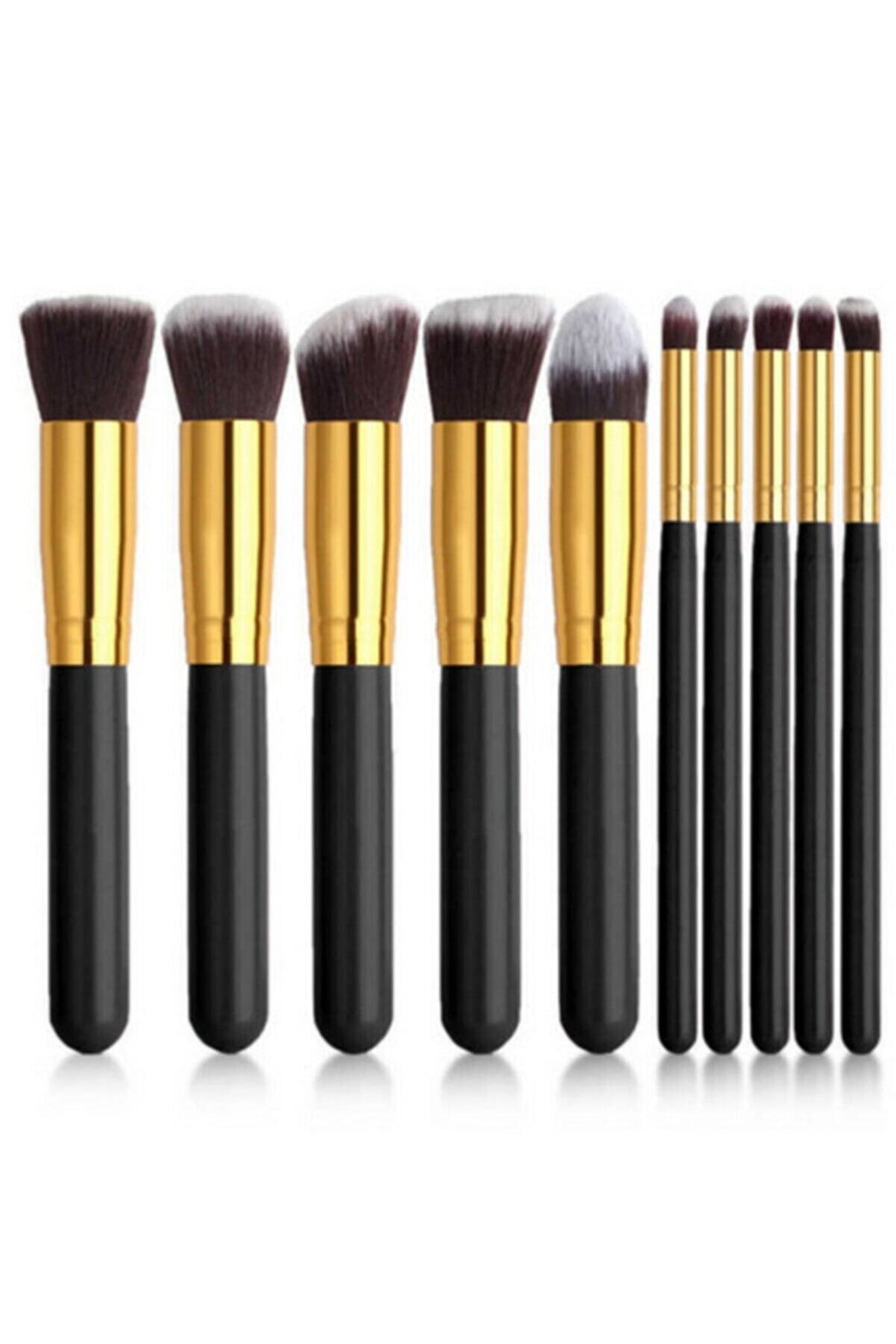 Roesıa Rose Cosmetics Rose 10'lu Klasik Makyaj Fırça Seti Siyah