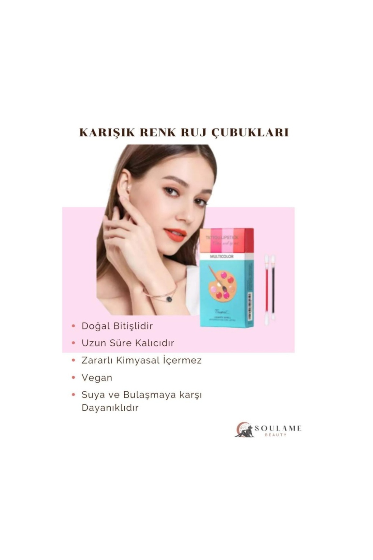 Karışık Renk Ruj Çubukları Tattoo Lipstick karışık