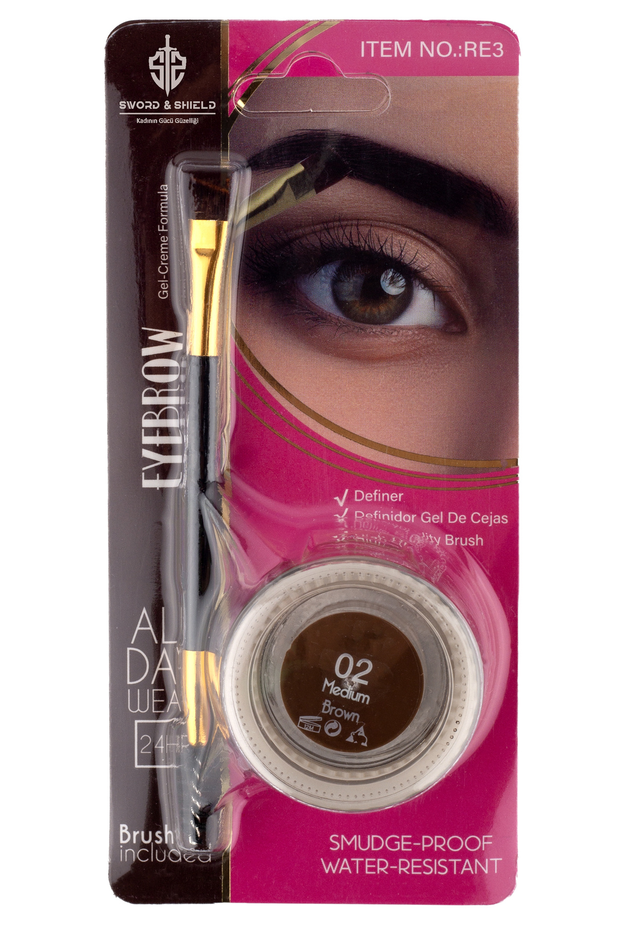 Sword & Shield S&S Tekli Jel Eyeliner Seti Kahve