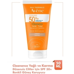 Avene Solaire Cleanance SPF 50+ Yağlı Ciltler için Renkli Güneş Koruyucu 50 ml