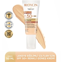 Bioxcin Sun Care Lekeye Eğilimli Ciltler için SPF50+ Renkli Güneş Kremi 50ml