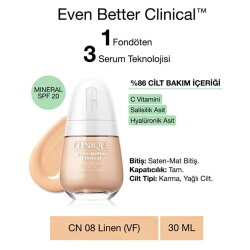 Clinique Even Better Clinical Serum Fondöten Spf 20 Cn 08 Linen