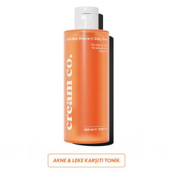 Cream Co. AHA / BHA Vitamin C Daily Toner-Arındırıcı Aydınlatıcı Gözenek Sıkılaştırıcı Tonik 200ml