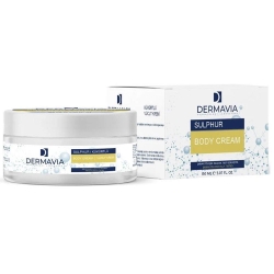 Dermavia Kükürtlü Vücut Kremi Lekeli Cilt Uyuz, Akne & Egzamaya Karşı Krem 150ml