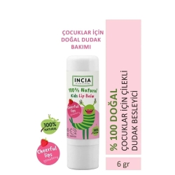 Incia %100 Doğal Kids Çilekli Bitkisel Nemlendirici Dudak Bakım Kremi 6g