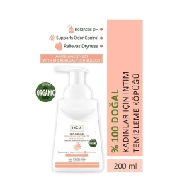 Incia Doğal İntim Yıkama Köpüğü Ph 3.8 Beyazlatma Etkili ve Koku Önleyici Vegan 200 ml