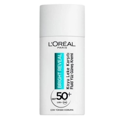 Loreal Paris Bright Reveal Spf 50+ Koyu Leke Karşıtı Fluid Günlük Yüz Güneş Kremi 50ml