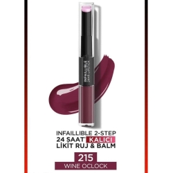 Loreal Paris Infaillible 2 Step 24 Saat Kalıcı Likit Ruj & Balm 215 Wine Oclock