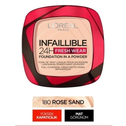 Loreal Paris Infaillible 24h Fresh Wear Pudra Fondöten 180 Rose Sand