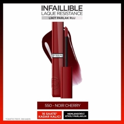 Loreal Paris Infaillible Laque Resistance Likit Parlak Ruj - 550 Noir Cherry