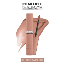 Loreal Paris Infaillible Matte Resistance Likit Mat Ruj 105 Breakfast In Bed