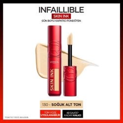 Loreal Paris Skin Ink Gün Boyu Kapatıcı Fondöten - Soğuk Alt Ton 130