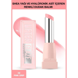 Maybelline Lifter Glaze Shea Yağı ve Hyalüronik Asit içeren Renkli Dudak Balmı-02 Pink Drip