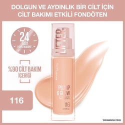 Maybelline New York Lifter Niasinamid ve Hyalüronik Asit İçeren Aydınlatıcı Fondöten 116