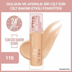 Maybelline New York Lifter Niasinamid ve Hyalüronik Asit İçeren Aydınlatıcı Fondöten 118