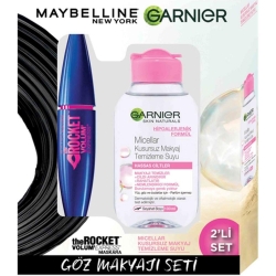 Maybelline Volum Express Rocket Maskara & Garnier Micellar Kusursuz Makyaj Temizleme Suyu 2'li Set