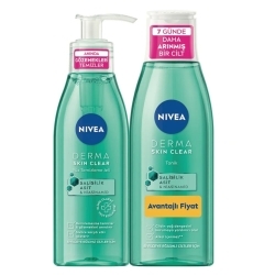 Nivea Derma Skin Clear Sivilce Karşıtı Yüz Temizleme Jeli 150ml + Yüz Temizleme Tonik 200ml Set