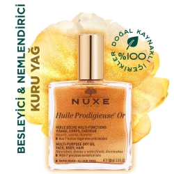 Nuxe Huile Prodigieuse Or Çok Amaçlı Altın Parıltılı Yüz Vücut & Saç Kuru Yağ 100ml