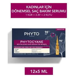 Phyto Phytocyane Kadın Tipi Dönemsel Saç Dökülmesi Karşıtı Bakım Serumu 12x5ml
