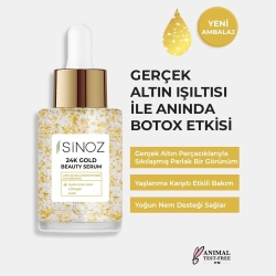 Sinoz 24K Altın Parçacıklı Kırışıklık Karşıtı Kolajen Serum 30ml