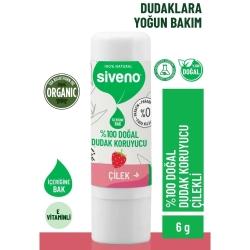 Siveno %100 Doğal Dudak Koruyucu Çilekli 6 gr