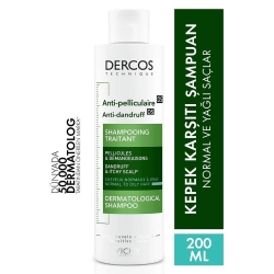 Vichy Dercos Anti-Pelliculaire Normal ve Yağlı Saçlar için Kepek Karşıtı Şampuan 200ml