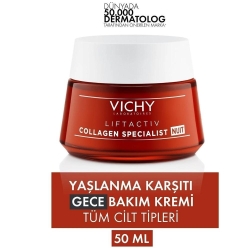 Vichy Liftactiv Collagen Specialist Yaşlanma Belirtilerini Azaltan Gece Bakım Kremi 50ml